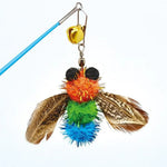 Insect Bees Wand Attachments Feather Cat Toys - GreenFur