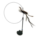 Interactive Bird Shape Toy with Bell and Suction Cup for Cat - GreenFur