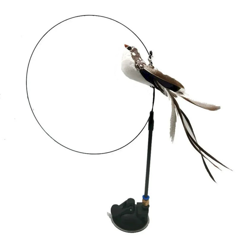 Interactive Bird Shape Toy with Bell and Suction Cup for Cat - GreenFur