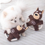 Interactive Bite Squeaky Animal Shape Plush Dog Toy whth Rope - GreenFur