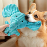 Interactive Blue Elephant Shaped Dog Plush Toy - GreenFur