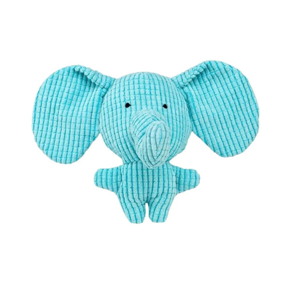 Interactive Blue Elephant Shaped Dog Plush Toy - GreenFur