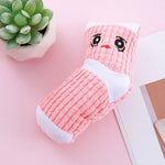 Interactive Cartoon Socks Shape Pet Chew Durable Plush Dog Toys - GreenFur