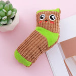 Interactive Cartoon Socks Shape Pet Chew Durable Plush Dog Toys - GreenFur