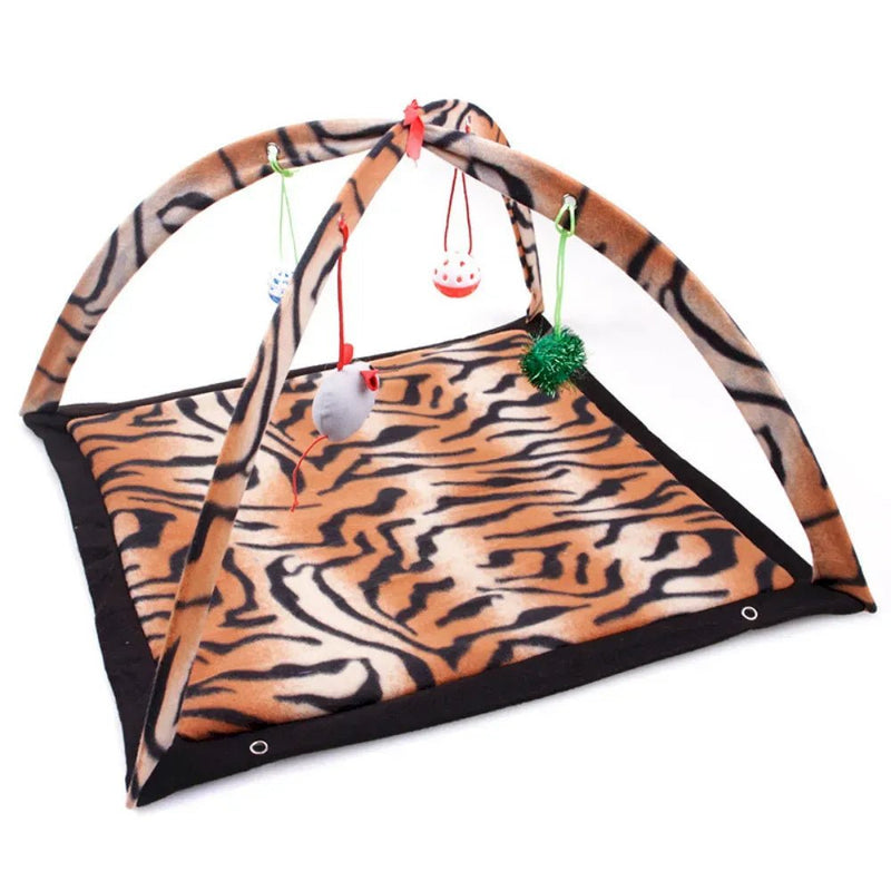 Interactive Cat Activity Play Mat Foldable Pet Toy Exercise Pad - GreenFur
