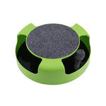 Interactive Cat Scratch Pad Spinning Toy with Mouse - GreenFur