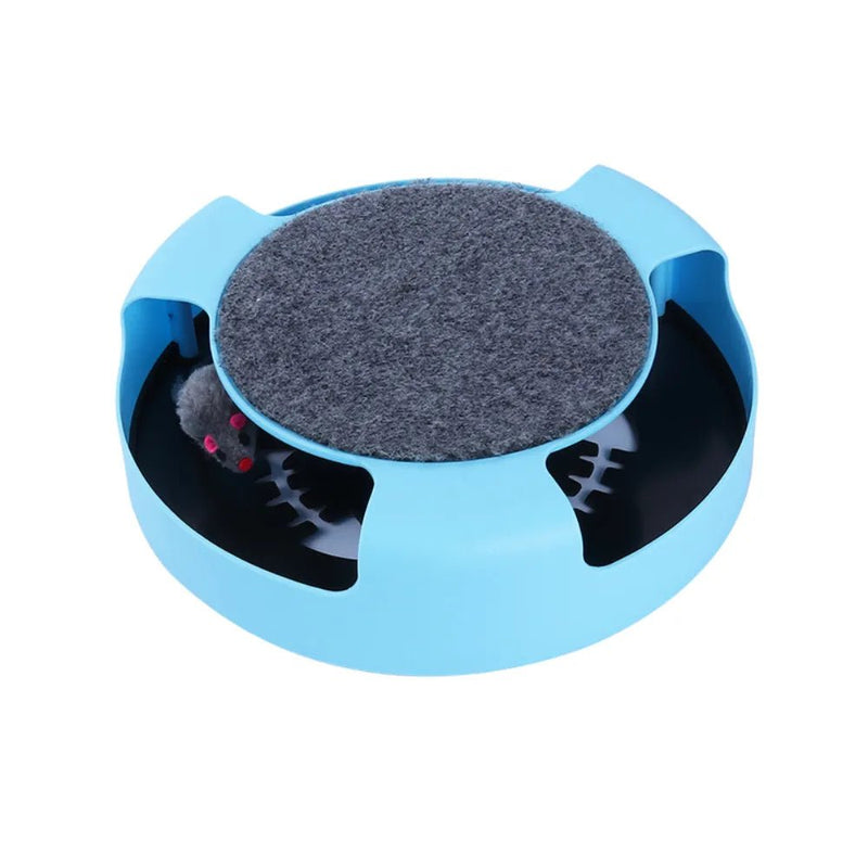 Interactive Cat Scratch Pad Spinning Toy with Mouse - GreenFur