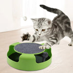Interactive Cat Scratch Pad Spinning Toy with Mouse - GreenFur