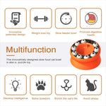 Interactive Cat Slow Feeder Bowl Healthy Weight Pet Treat Dispensing Toy - GreenFur