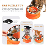 Interactive Cat Slow Feeder Bowl Healthy Weight Pet Treat Dispensing Toy - GreenFur