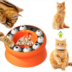 Interactive Cat Slow Feeder Bowl Healthy Weight Pet Treat Dispensing Toy - GreenFur