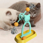 Interactive Cat Spinning Windmill Toy with Track Balls - GreenFur