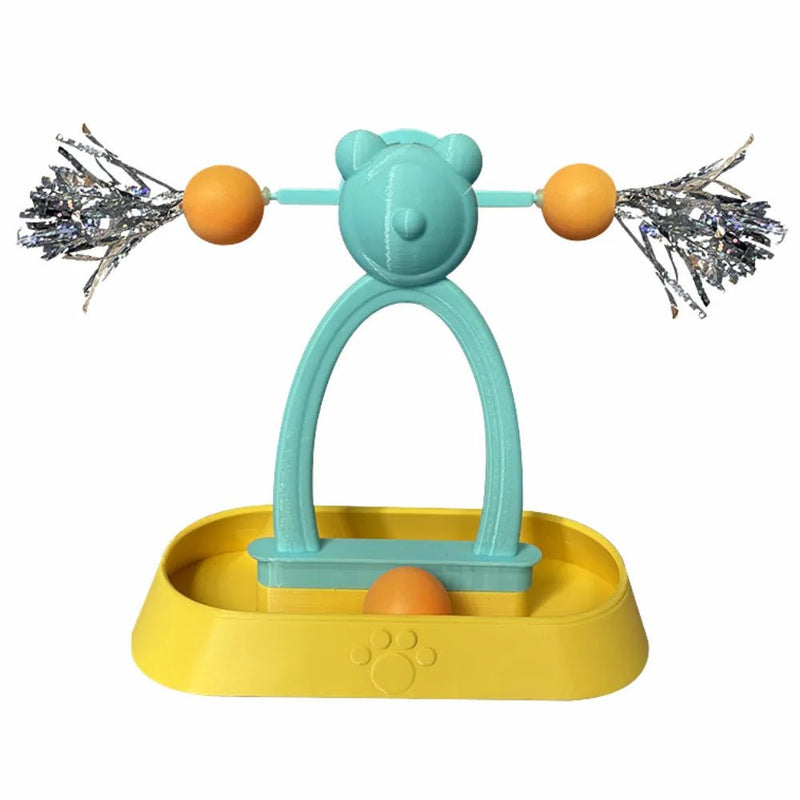 Interactive Cat Spinning Windmill Toy with Track Balls - GreenFur