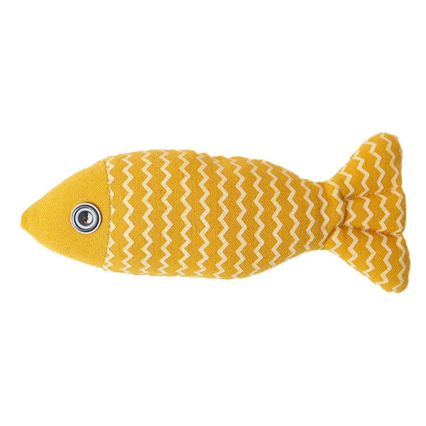 Interactive Catnip Fish Shape Plush Cat Toy - GreenFur