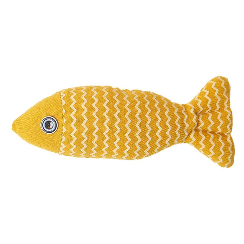 Interactive Catnip Fish Shape Plush Cat Toy - GreenFur