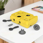 Interactive Cheese Box Cat Puzzle Toy Treat Dispenser with Training Pedals - GreenFur