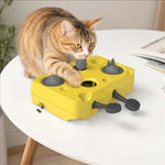 Interactive Cheese Box Cat Puzzle Toy Treat Dispenser with Training Pedals - GreenFur
