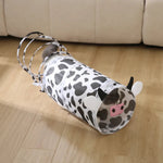 Interactive Collapsible Black and White Cow Pattern Cat Tunnel - GreenFur