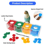 Interactive Color Sorting Coin Box Parrot Training Intelligence Toy - GreenFur