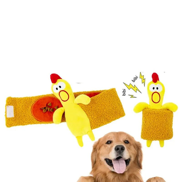 Interactive Crinkle Paper Squeaky Plush Puzzle Dog Snuffle Toys - GreenFur