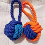 Interactive Dental Cleaning Durable Cotton Rope Dog Toy Ball - GreenFur