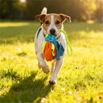 Interactive Dog Tug Toy with Bungee Handle for Training and Fetch - GreenFur