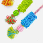 Interactive Dog Tug Toy with Treat Dispensing Ball and Plush Mop Section - GreenFur
