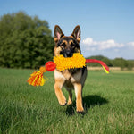 Interactive Dog Tug Toy with Treat Dispensing Ball and Plush Mop Section - GreenFur