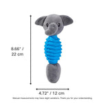 Interactive Elephant Head Shape Dog Squeaky TPR Plush Pet Chew Toy - GreenFur