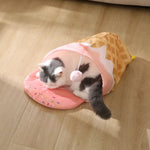 Interactive Foldable Cute Pink Ice Cream Cone Cat Tunnel - GreenFur