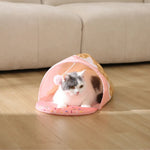 Interactive Foldable Cute Pink Ice Cream Cone Cat Tunnel - GreenFur