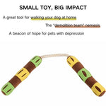 Interactive Food Hiding Chew Rope Squeaky Plush Dog Toy - GreenFur