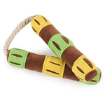 Interactive Food Hiding Chew Rope Squeaky Plush Dog Toy - GreenFur