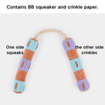 Interactive Food Hiding Chew Rope Squeaky Plush Dog Toy - GreenFur