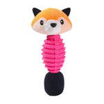 Interactive Fox Head Shape Dog Squeaky TPR Plush Pet Chew Toy - GreenFur