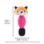 Interactive Fox Head Shape Dog Squeaky TPR Plush Pet Chew Toy - GreenFur