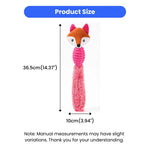 Interactive Fox Head Shape Squeaky TPR Plush Tail Dog Chew Toy - GreenFur