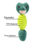 Interactive Frog Head Shape Dog Squeaky TPR Plush Pet Chew Toy - GreenFur