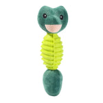Interactive Frog Head Shape Dog Squeaky TPR Plush Pet Chew Toy - GreenFur