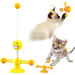 Interactive Funny Face Cat Toy with Suction Base - GreenFur