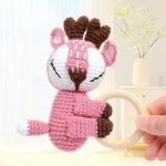 Interactive Handmade Pink Knitted Pet Toys with Built - in Rattle - GreenFur