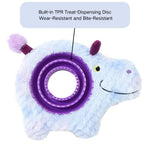 Interactive Hippopotamus Shape TPR Pet Treat Dish Plush Dog Toy - GreenFur