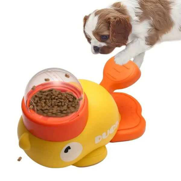 Interactive Non - Electric Yellow Duck Shaped Dog Push Toy - GreenFur