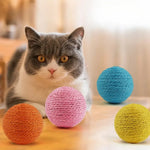 Interactive Paper Rope Ball Cat Toy with Crinkle Sound - GreenFur