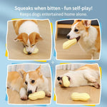 Interactive Peanut Shaped Squeaky Dog Chew Toy - GreenFur