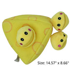 Interactive Plush Dog Toy with Squeaker Cheese Cake for Dogs - GreenFur