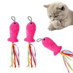 Interactive Plush Fish & Mouse with Tassel Cat Toy Wand Replacement Head - GreenFur