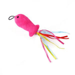 Interactive Plush Fish & Mouse with Tassel Cat Toy Wand Replacement Head - GreenFur
