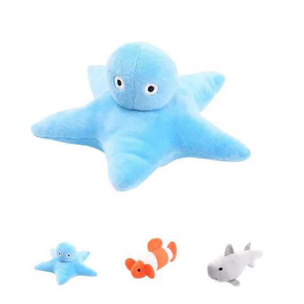 Interactive Plush Ocean Fish Cat Toy Self Play Chew Toy - GreenFur