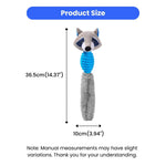 Interactive Raccoon Shape Squeaky TPR Plush Tail Dog Chew Toy - GreenFur